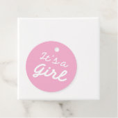 ׳It’s a Girl׳ Classic Pink Baby Shower フェイバータグ (インサイチュ)