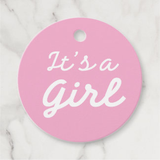 ׳It’s a Girl׳ Classic Pink Baby Shower フェイバータグ