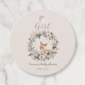 It’s a Girl Floral Deer Baby Shower Favors フェイバータグ (正面)