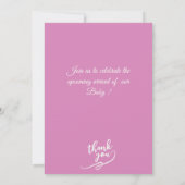 It’s a Girl Pink Baby Shower Card | Cute Baby  招待状 (裏面)