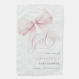 It’s a Girl Pink Bow Baby Shower ガーデンフラッグ