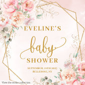 It’s a Girl soft pink gold peonies baby napkins スタンダードランチョンナプキン