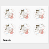 It’s a Girl Stork and Baby ラウンドシール (シート)