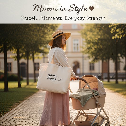 It’s a Mama Thing” Tote Bag — Cute Minimalist Gift ラージトートバッグ