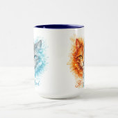 It’s a Mood Fire and Ice Cat Cool vs Hot cat lover マグカップ (中央)