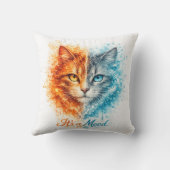 It’s a Mood Fire and Ice Cat Cute Artistic Cat クッション (裏面)