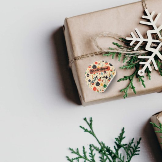 It’s All About Jesus – Christmas Sticker #10 ラウンドシール
