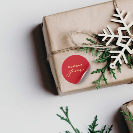 It’s All About Jesus – Christmas Sticker #11 ラウンドシール