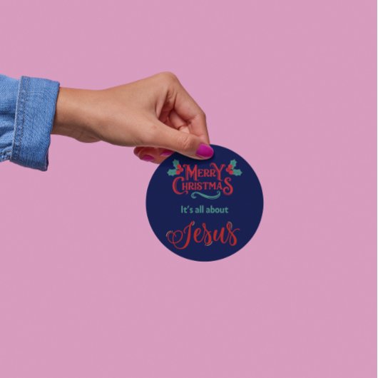 It’s All About Jesus – Christmas Sticker #12 ラウンドシール