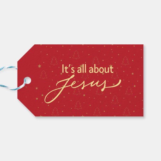It’s All About Jesus – Red & Gold Christmas  ギフトタグ (裏面横)