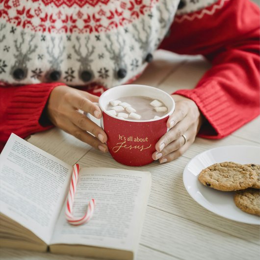 It’s All About Jesus – Red & Gold Christmas  マグカップ