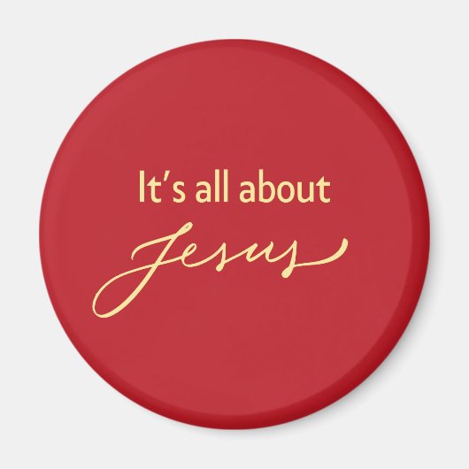 It’s All About Jesus – Red & Gold Magnetic Decor マグネット (正面)