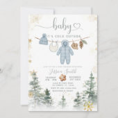 It’s Cold Outside Woodland Baby Shower Invitation  招待状 (正面)