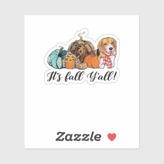 It’s Fall Y’all Beagle Cute Dog Lover Fall Thanksg シール (シート)