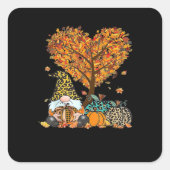 It’s Fall Y’all Cute Gnomes Pumpkin Autumn Tree Fa スクエアシール (正面)
