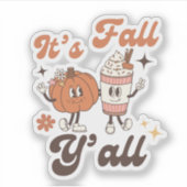 It’s Fall Y’all – Cute Kawaii Pumpkin & PSL シール (正面)