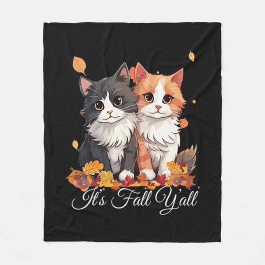 It’s Fall Y’all Cute Kittens フリースブランケット (正面)