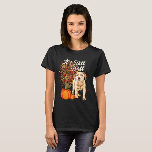 It s Fall Y all Cute Labrador Retriever Dog  Autum Tシャツ (正面フル)