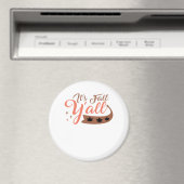 It’s Fall Y’all, Fall Pumpkin Skeleton Creepy Leaf マグネット (インサイチュ (食洗機))