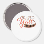 It’s Fall Y’all, Fall Pumpkin Skeleton Creepy Leaf マグネット (正面/裏面)