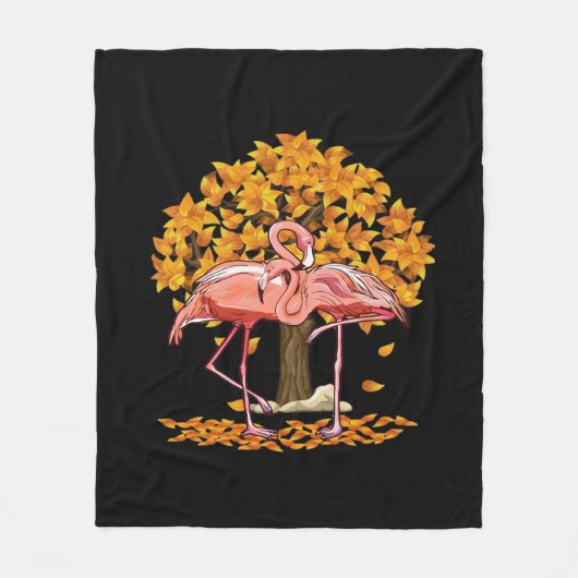 It’s Fall Y’all Flamingo Autumn Style フリースブランケット (正面)