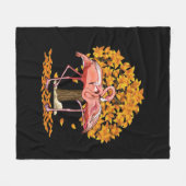 It’s Fall Y’all Flamingo Autumn Style フリースブランケット (正面(横))