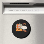 It’s Fall Y’all, Funny Pumpkins Chevron Pattern マグネット (インサイチュ (食洗機))