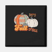 It’s Fall Y’all, Funny Pumpkins Chevron Pattern マグネット (正面)