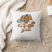 It’s Fall Y’all, Funny Pumpkins Leopard Pattern クッション (ブランケット)