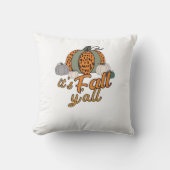 It’s Fall Y’all, Funny Pumpkins Leopard Pattern クッション (正面)