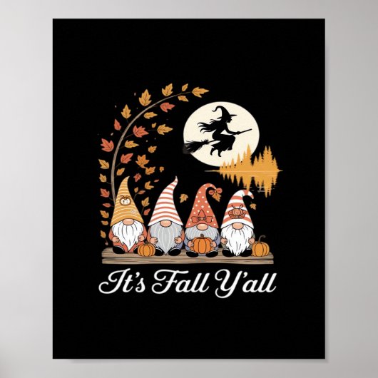It’s Fall Y’all Gnomes Autumn Design ポスター (正面)
