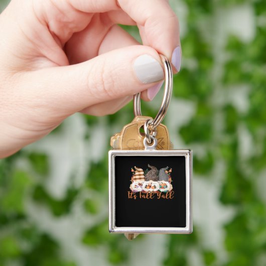 It’s Fall Y’all Gnomes Plaid Leopard Autumn Style キーホルダー (手)