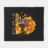 It’s Fall Y’all Halloween Autumn Retro Graphic フリースブランケット (正面(横))