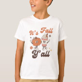 It’s Fall Y’all Kids – Cute Kawaii Pumpkin Spice  Tシャツ (正面)