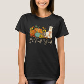 It s Fall Y all Llama Leopard Pumpkin Halloween Fa Tシャツ (正面)