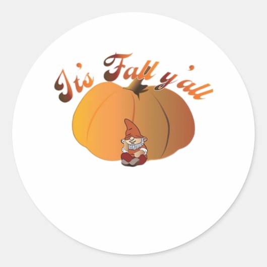 It’s Fall Y’all Minimal Clean ラウンドシール (正面)