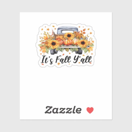 It’s Fall Y’all Pumpkin Autumn Tree Hello Fall Wom シール (シート)