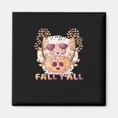 It’s Fall Y’all Pumpkin Halloween Cat Autumn マグネット (正面)