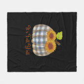 It’s Fall Y’all Pumpkin Plaid Design Halloween Fun フリースブランケット (正面(横))