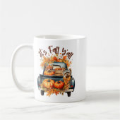 It’s Fall Y’all Yorkie Dogs Pumpkins Truck Autumn コーヒーマグカップ (左)