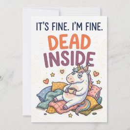 It’s Fine I’m Fine Dead Inside Unicorn Greeting シーズンカード