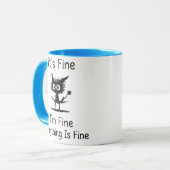 It’s Fine Mug – Funny Chaos Creature with Fork マグカップ (正面左)