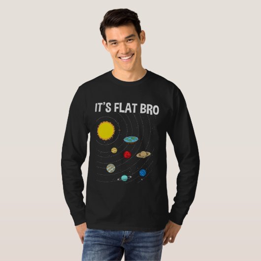 It s Flat Bro Flat Earth Map Conspiracy Tシャツ (正面フル)