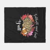 It’s Football And Fall Y’all Pumpkin Leopard Autum フリースブランケット (正面(横))