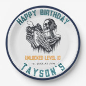 It’s Game On Skull  – Video Game Birthday ペーパープレート (正面)