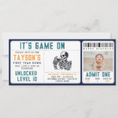 It’s Game On Skull – Video Game Birthday Party 招待状 (正面)