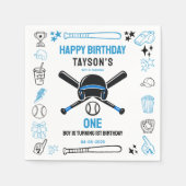 It’s Game Time Baseball 1st Birthday – Fun Kids スタンダードカクテルナプキン (正面)