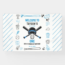 It’s Game Time Baseball 1st Birthday – Fun Kids  横断幕