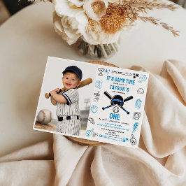 It’s Game Time Baseball 1st Birthday – Fun Sports  招待状