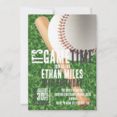 It’s Game Time Baseball Sports Birthday 招待状 (正面)